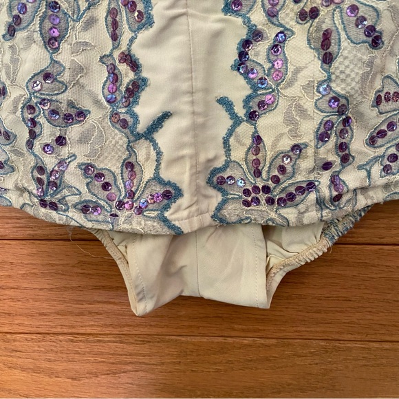 Vintage Rose Marie Reid sequin floral lace pin up one piece 1950s swimsuit - Picture 2 of 11